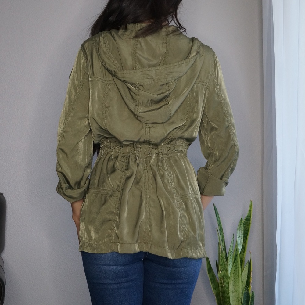 Olive Green Utility Draw String Light Weight Jack… - image 4